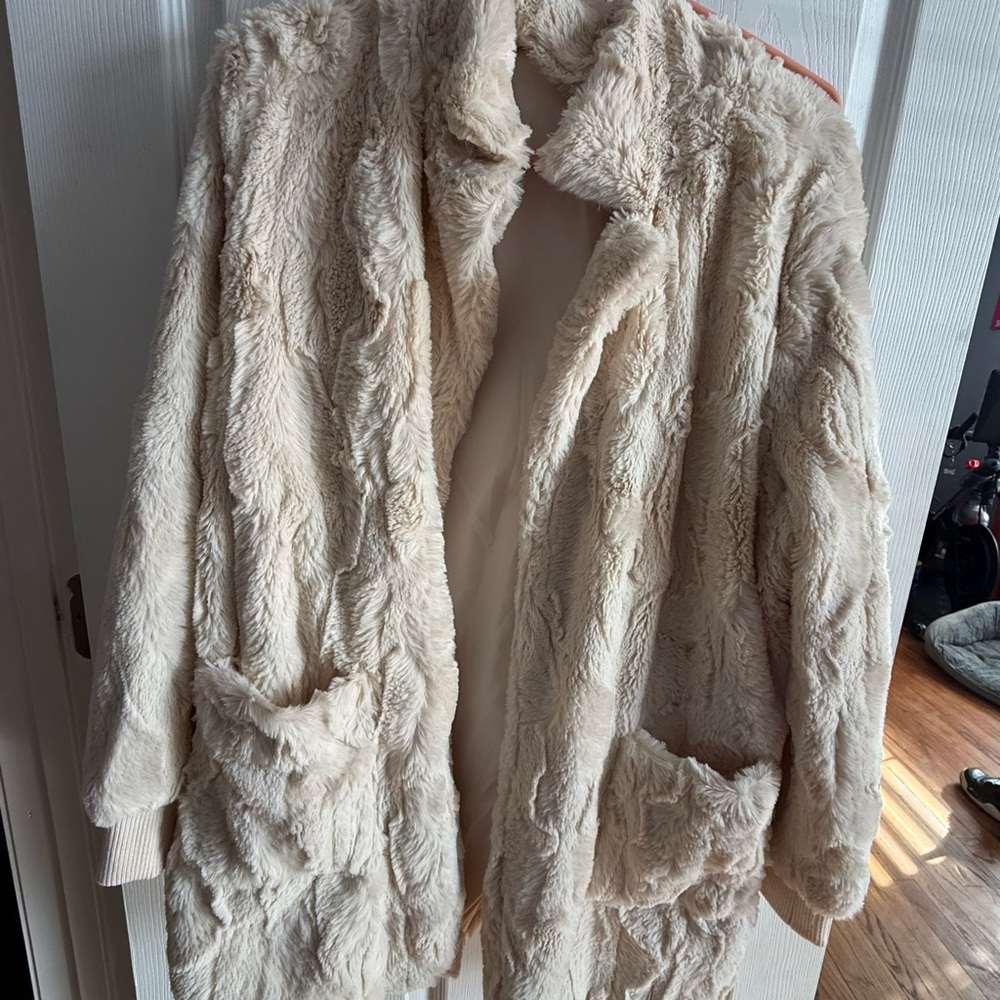 Joan Vass Cream Teddy Jacket